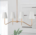 Modern Gold 4-Light Linear Chandelier Island Lights