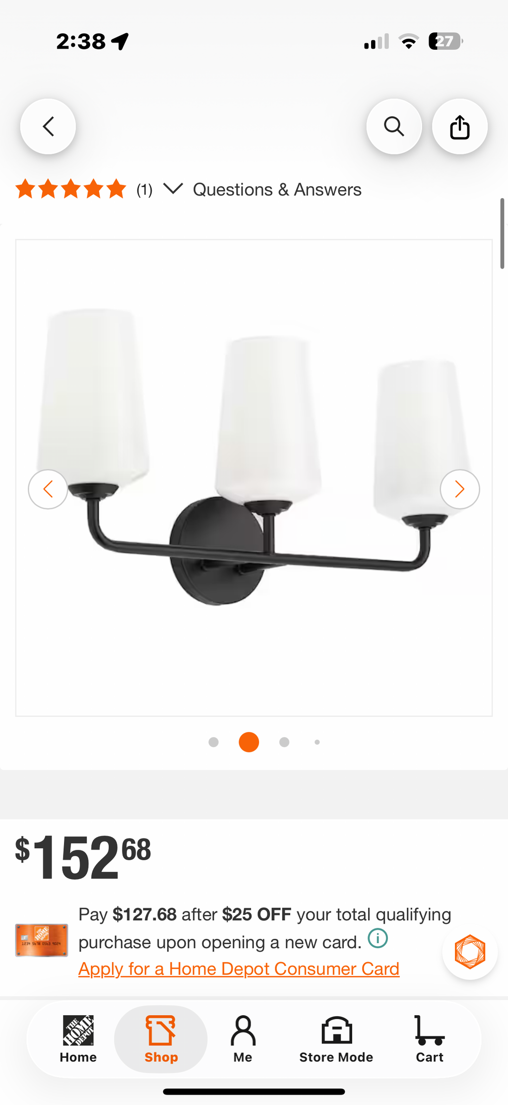 Celino 3-Light Black Bathroom Vanity Light
