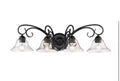 Homestead 4-Light in Black Vanity Light with Clear Glass