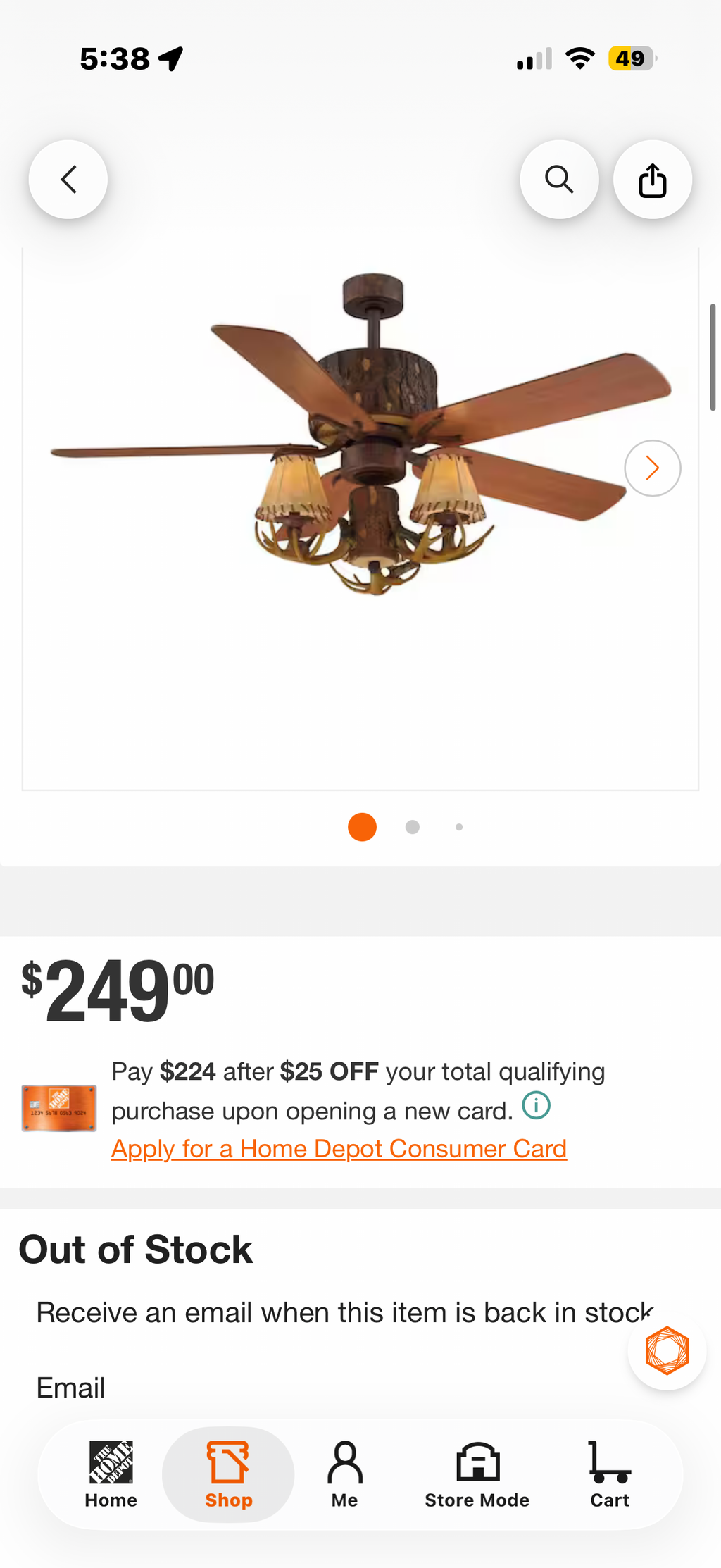 Lodge 52 in. LED Nutmeg Ceiling Fan with Light