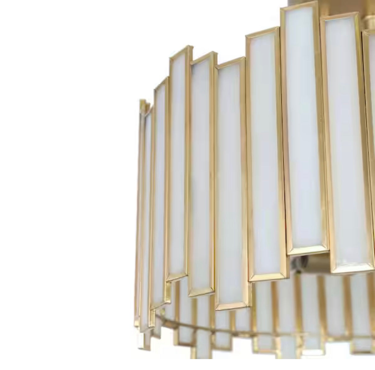 Modern 12.5 in. 3-Light Gold Drum Semi-Flush Mount light