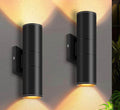 Black 5CCT Integrated LED Outdoor Cylinder Wall Sconce