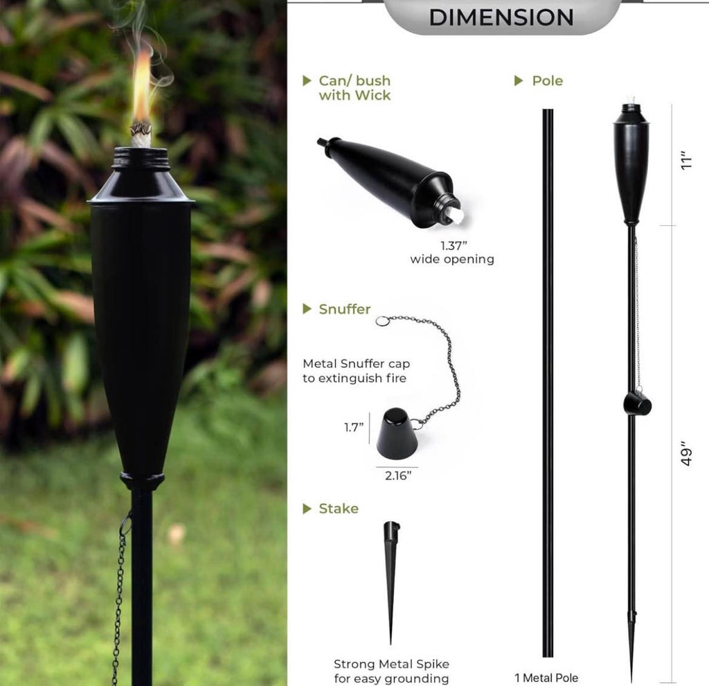 60” Metal Garden Torches Set Of 4