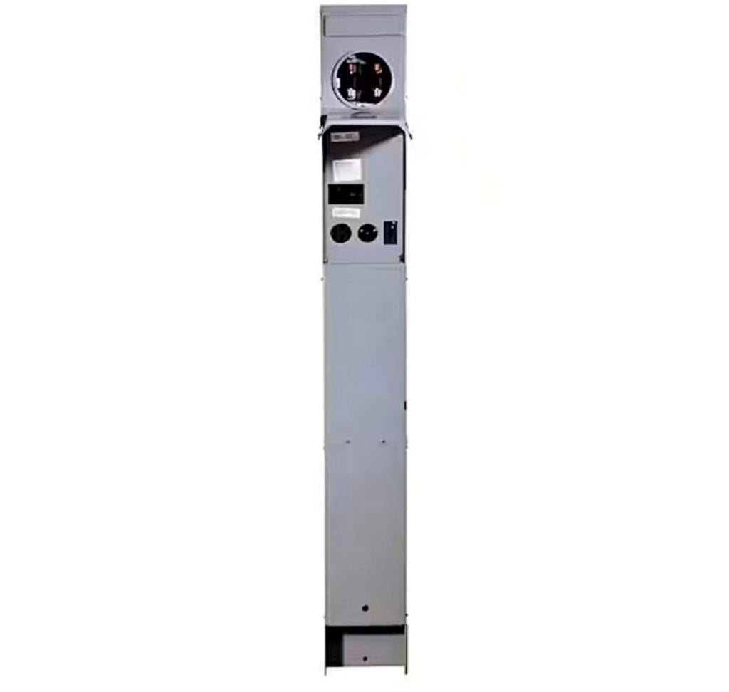 100A Metered RV Earth Burial Pedestal 5-Spaces with 50/30 Amp