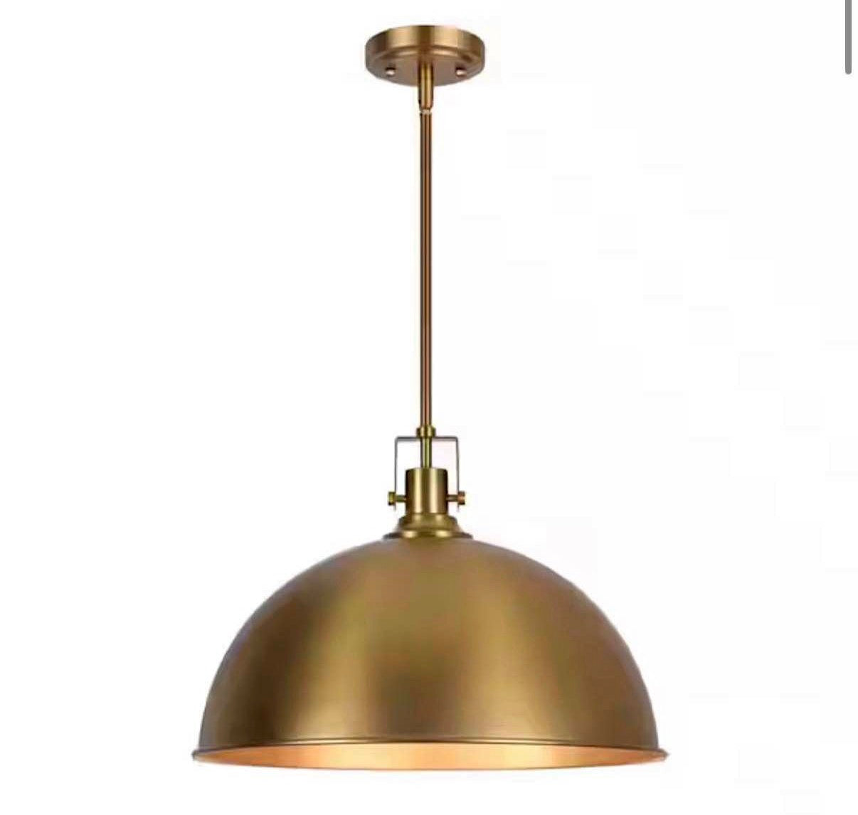 Brushed Gold Single Pendant Light for Kitchen Island
