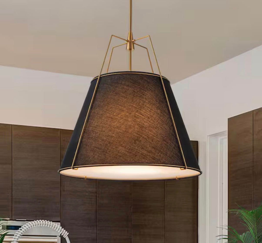 Modern Farmhouse 23.6 in 4-Light Brass Frame Pendant Light