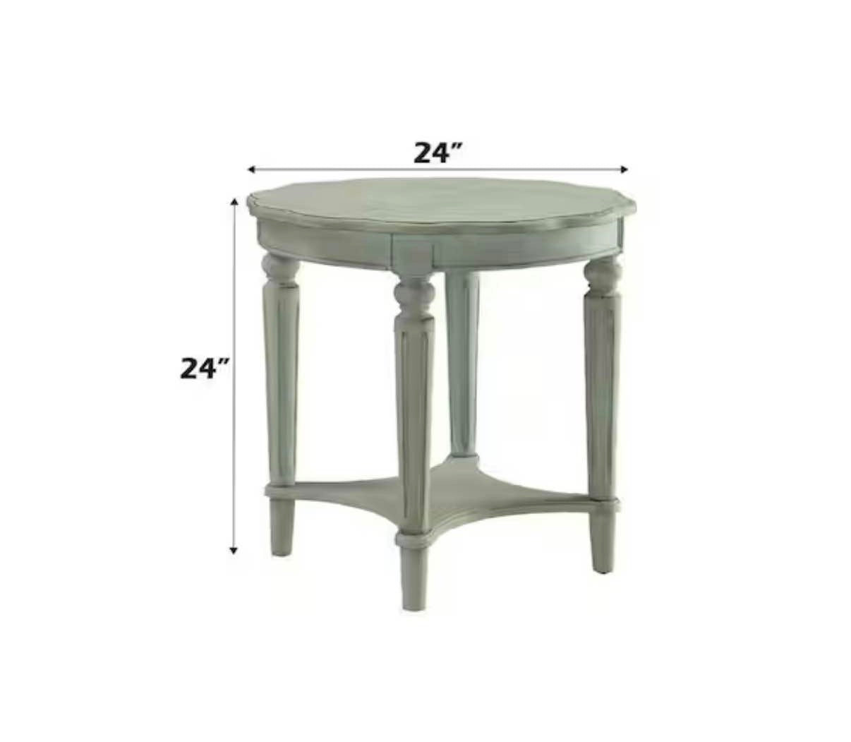 Acme Fordon Round Wooden End Table Antique Green