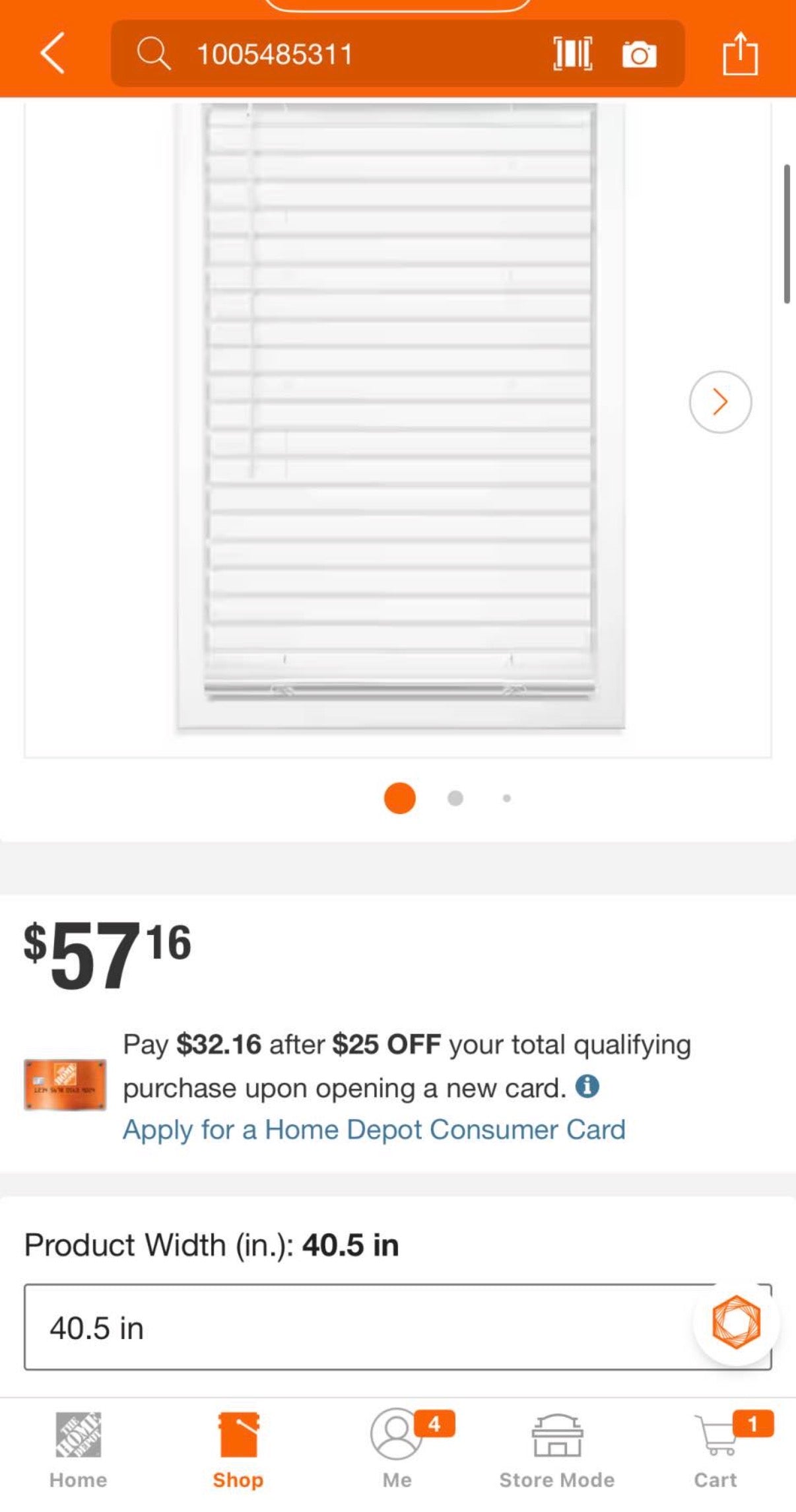 White Cordless Vinyl Blinds with 2 in. Slats - 40.5 in. W x 48 in. L