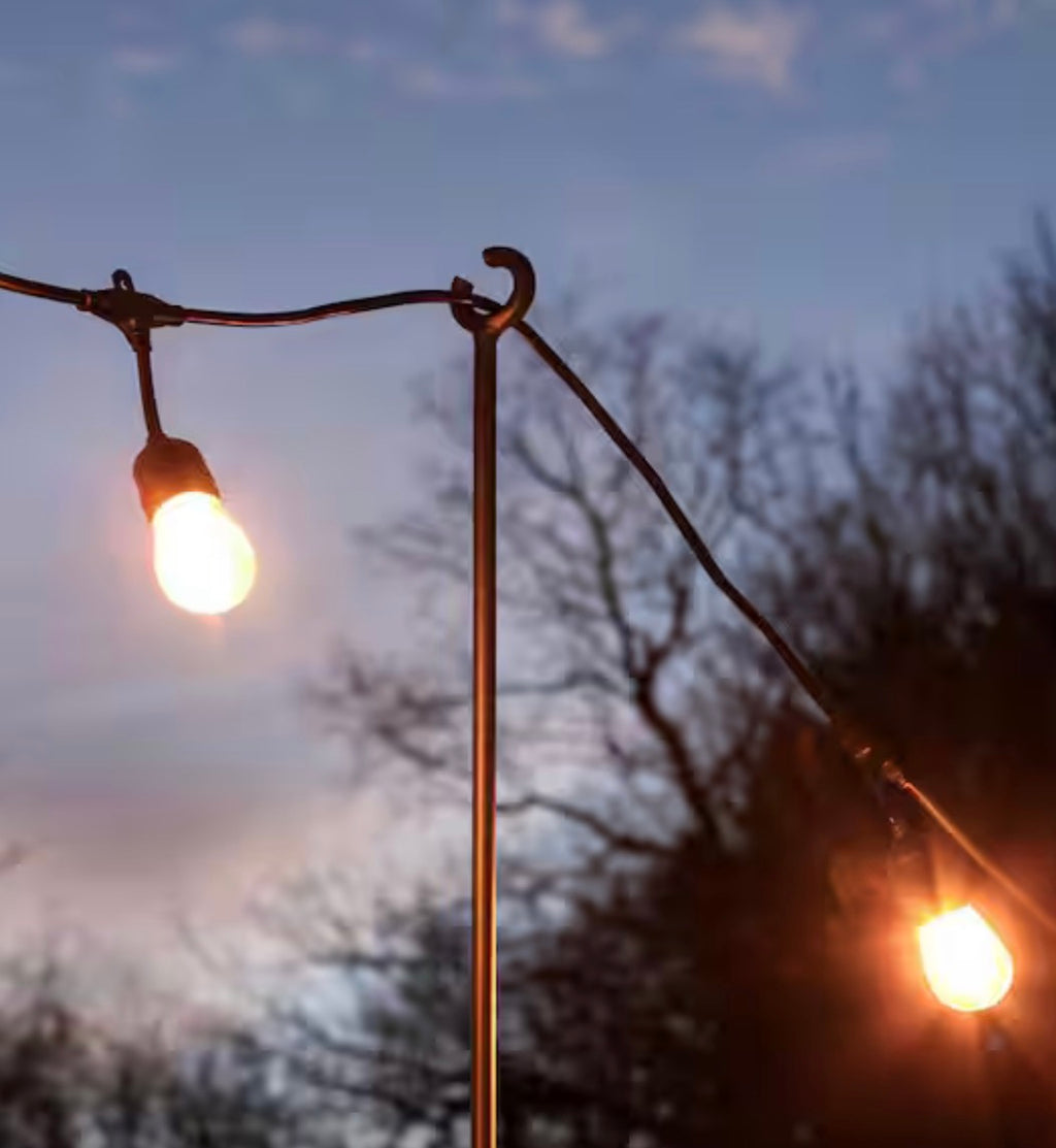 46 in. H Outdoor O-Hook Railing Poles for String Lights (Set of 2)