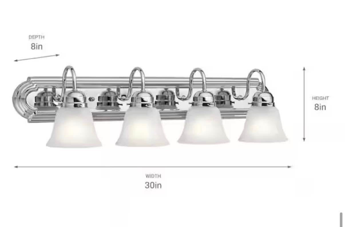 30 in. 4-Light Chrome Traditional Bathroom Vanity Light