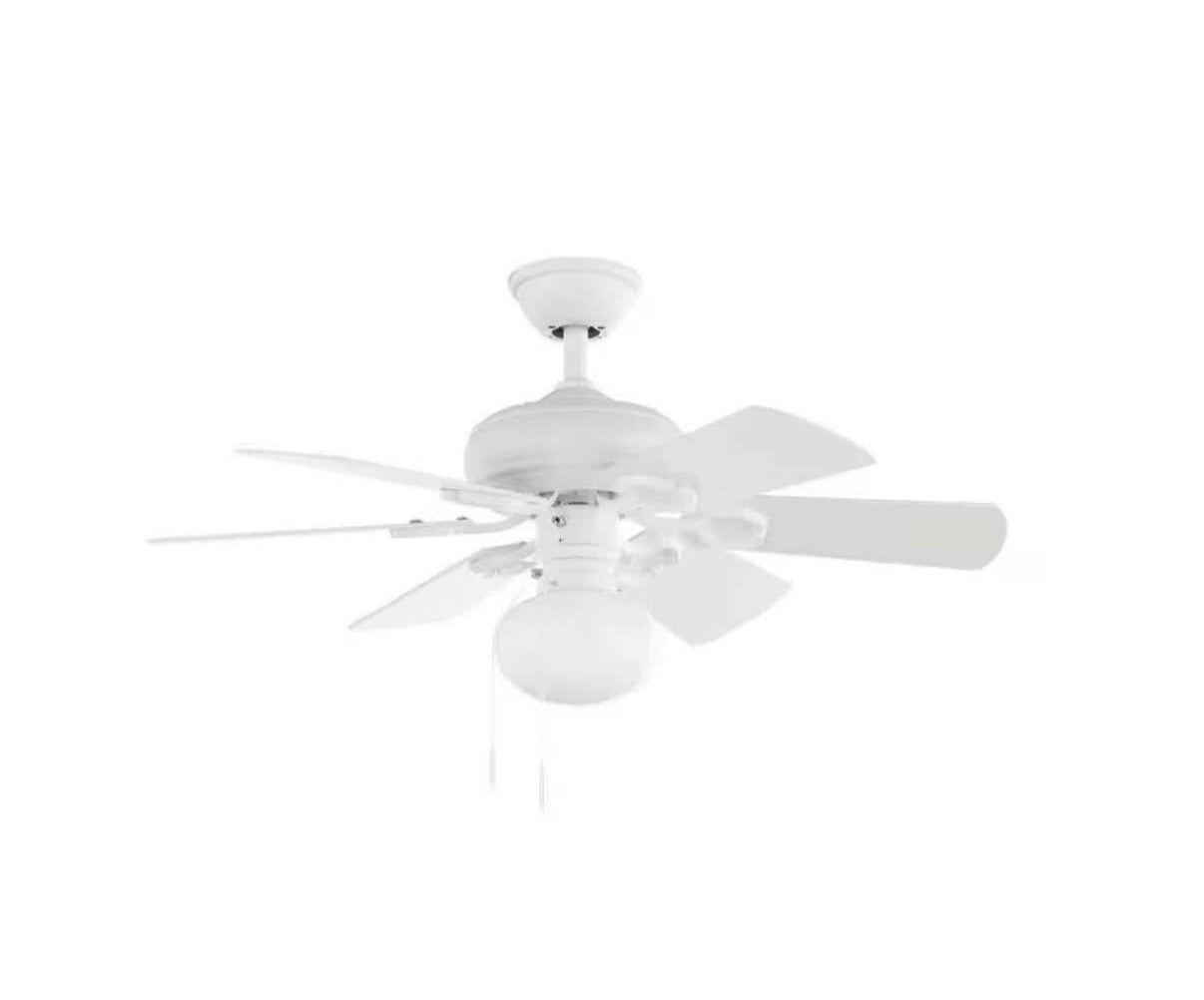 Minuet 36 in. White Ceiling Fan with Light Kit