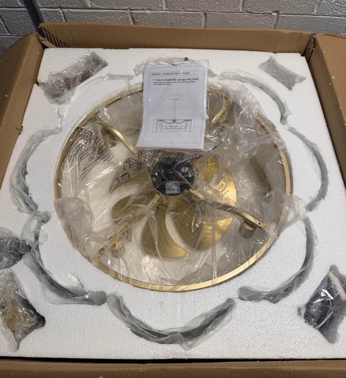 4-Light Indoor Modern Gold Ceiling Fan Lighting with Remote Control