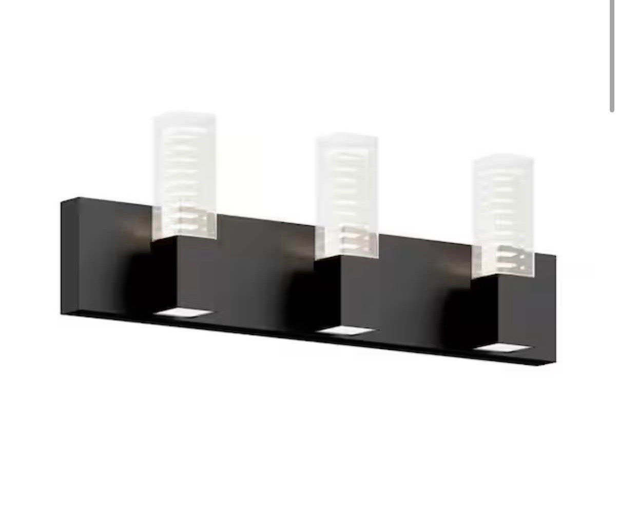 Hologram 24 in. 3-Light Black LED Integrated Vanity Light Bar