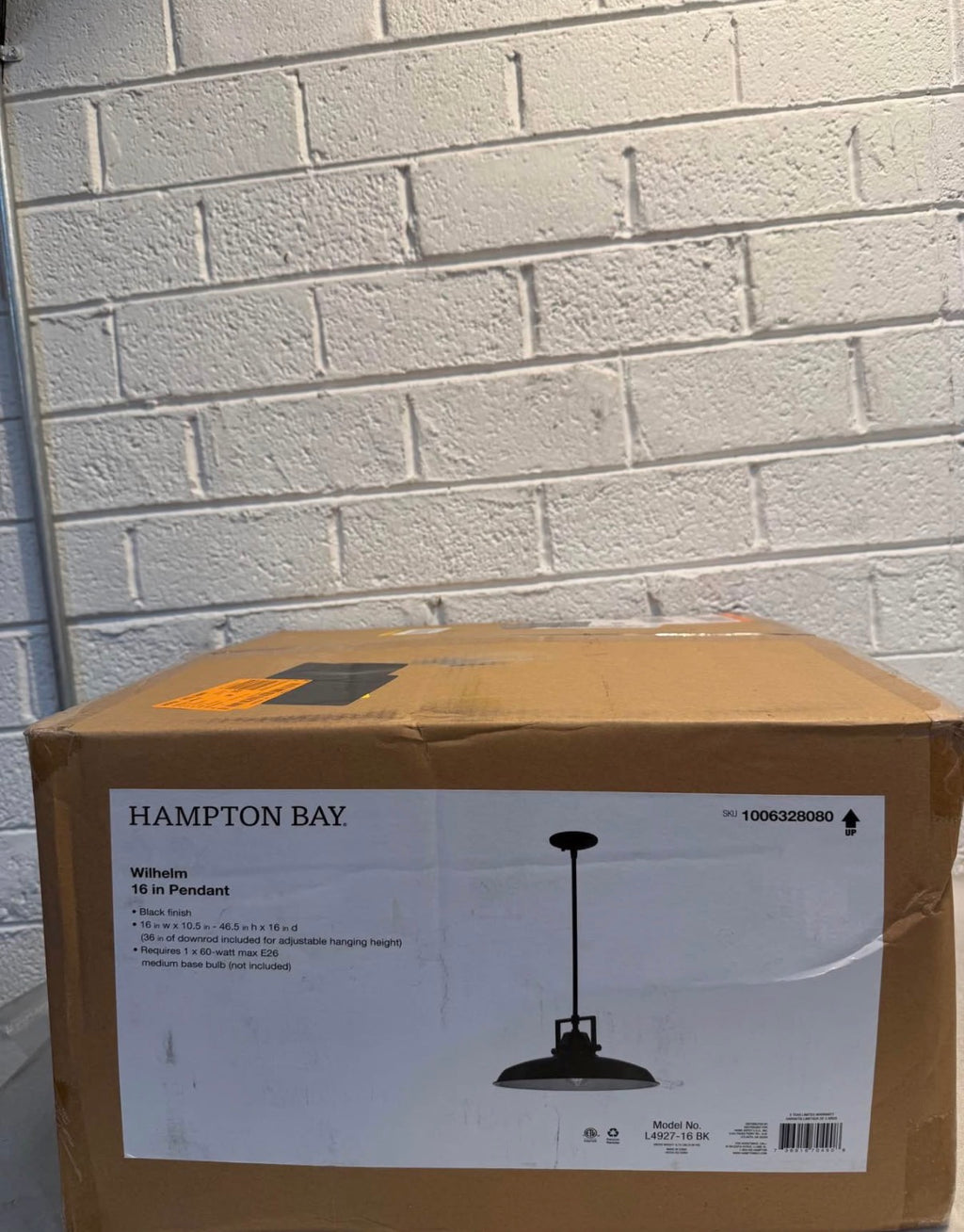 Wilhelm 16 in. Black Industrial Farmhouse Pendant Light