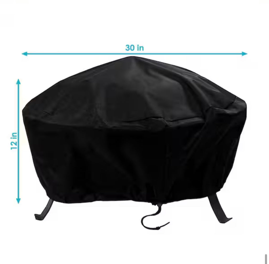 30 in. Black Round Fire Pit Cover