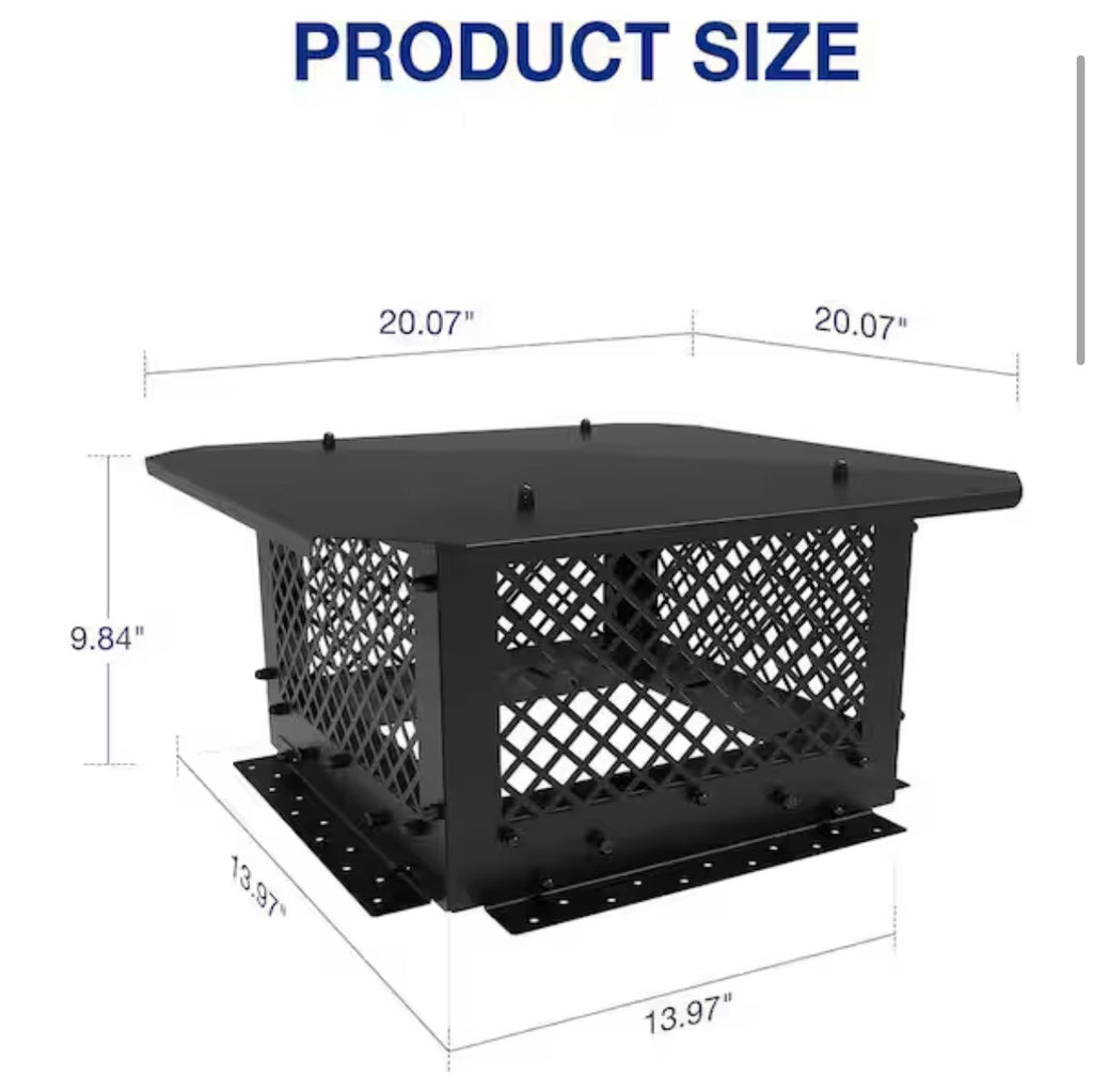 14 in. x 14 in. Galvanized Steel Fireplace Chimney Cap