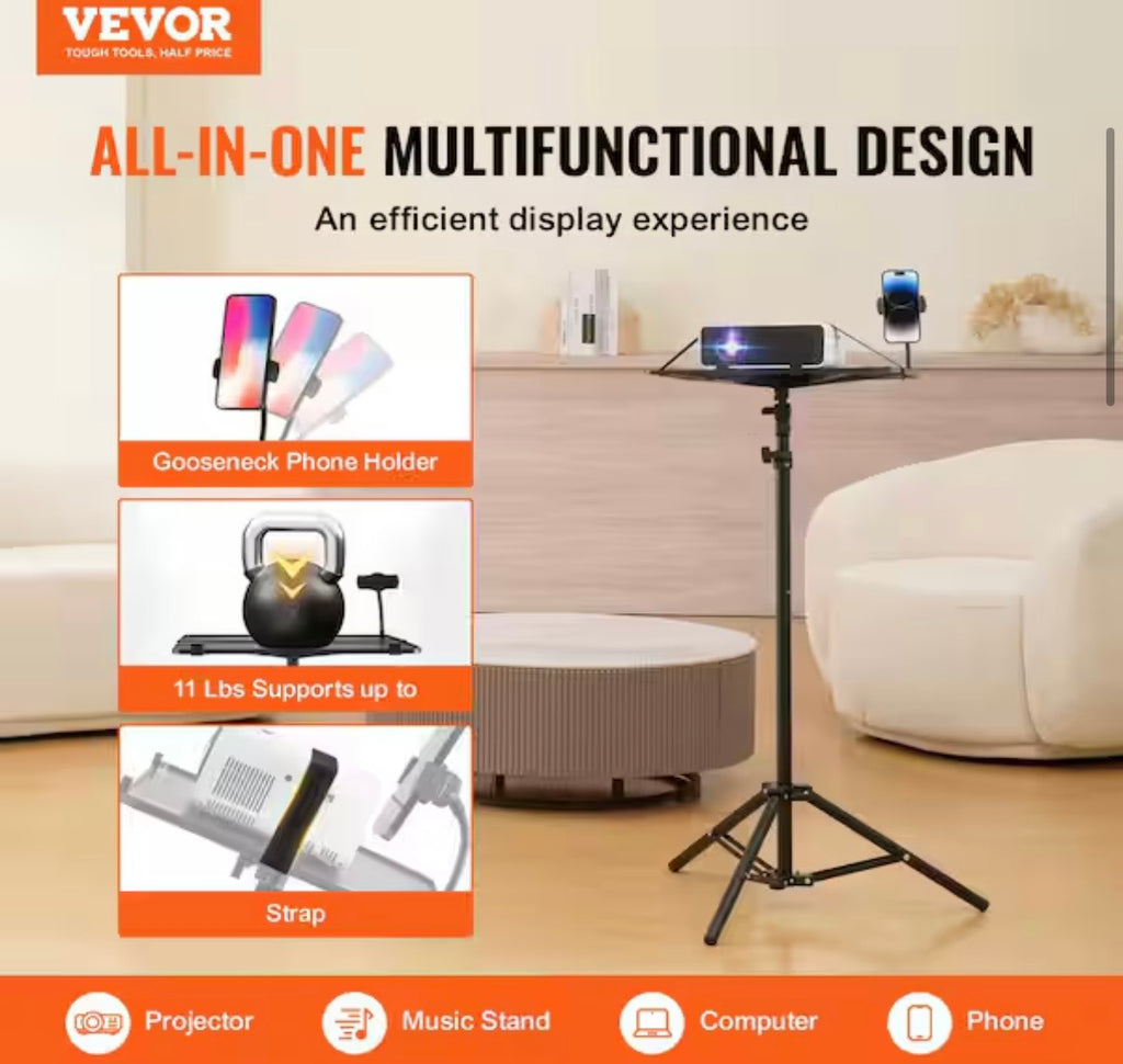 Portable Projector Tripod Stand with Tray