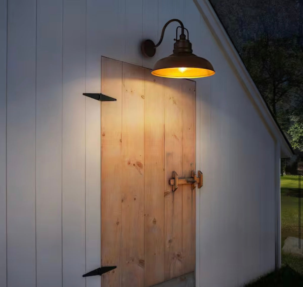 17.7 in. Outdoor  Oil Rubbed Bronze  Gooseneck Barn Light Sconce