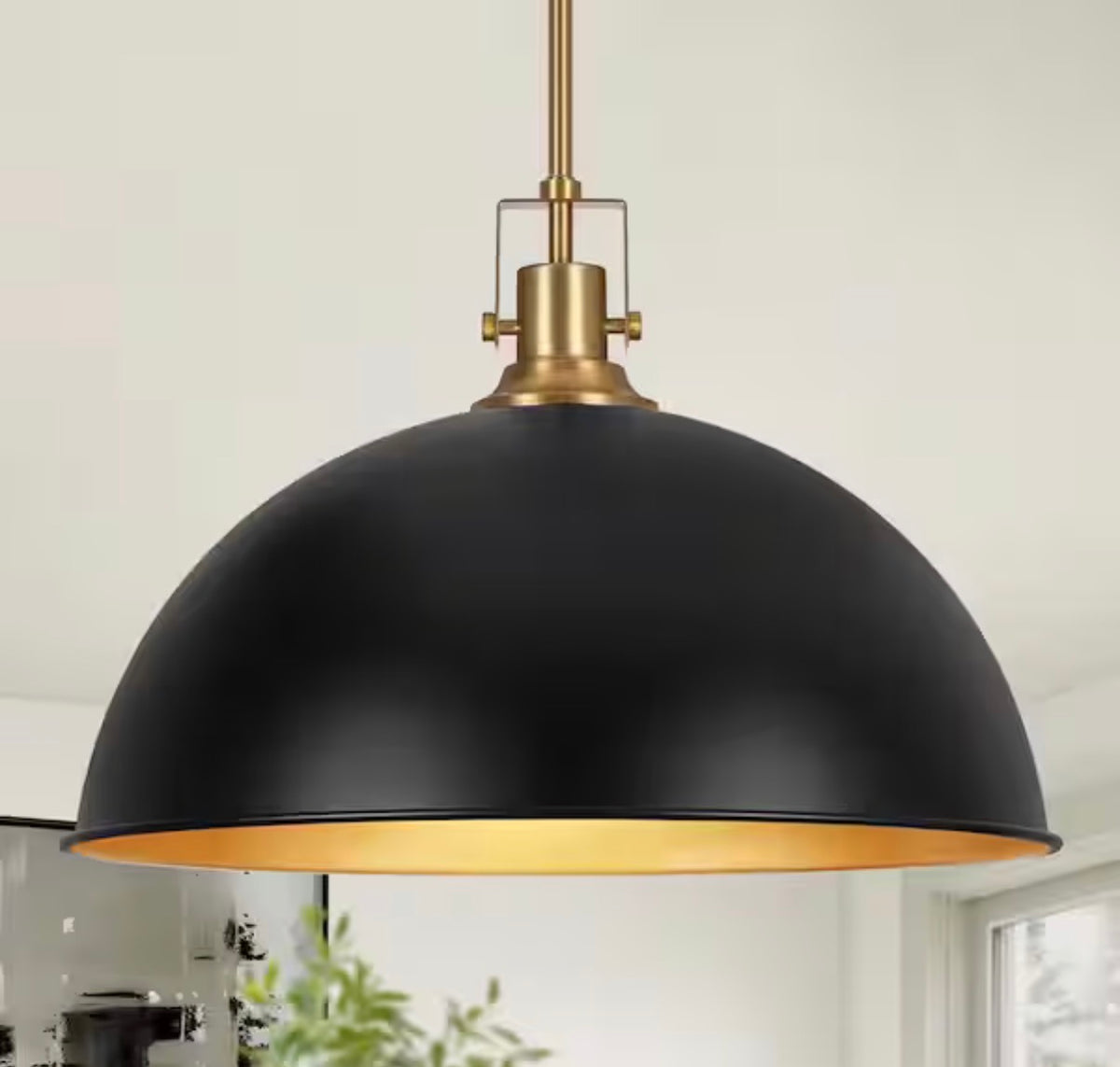 Industrial Single Pendant Light with Metal Dome Shade