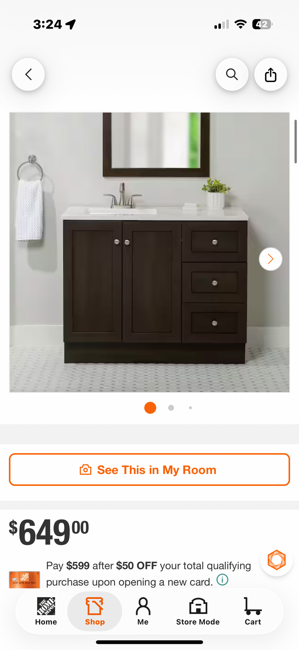 43 in. Single Sink Dusk Freestanding Bath Vanity with White Cultured Marble Top