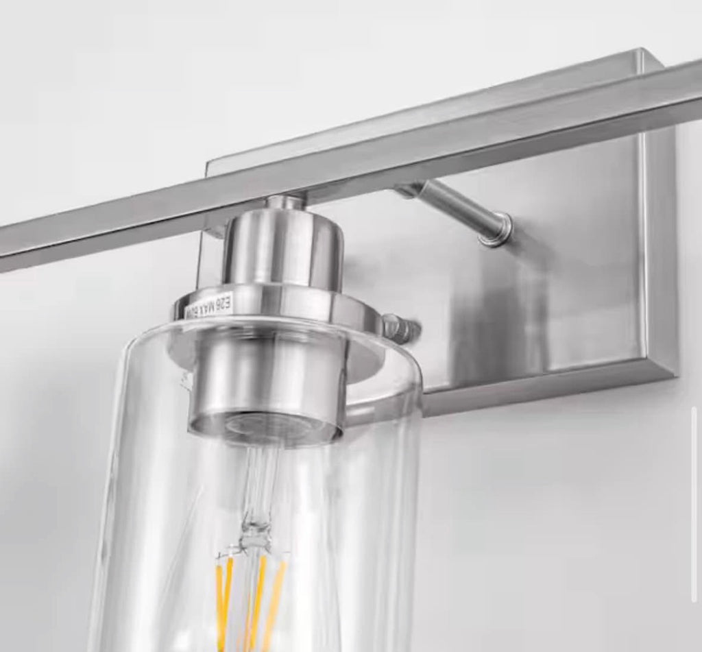 24 in. 3-Light Industrial Brushed Nickel Vanity Light