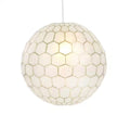 handcrafted 16 in. H Capiz Honeycomb Globe Pendant Light