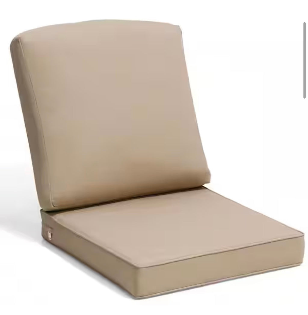 22 in. x 21 in. x 3.5 in. Patio Couch Cushion Set in Beige
