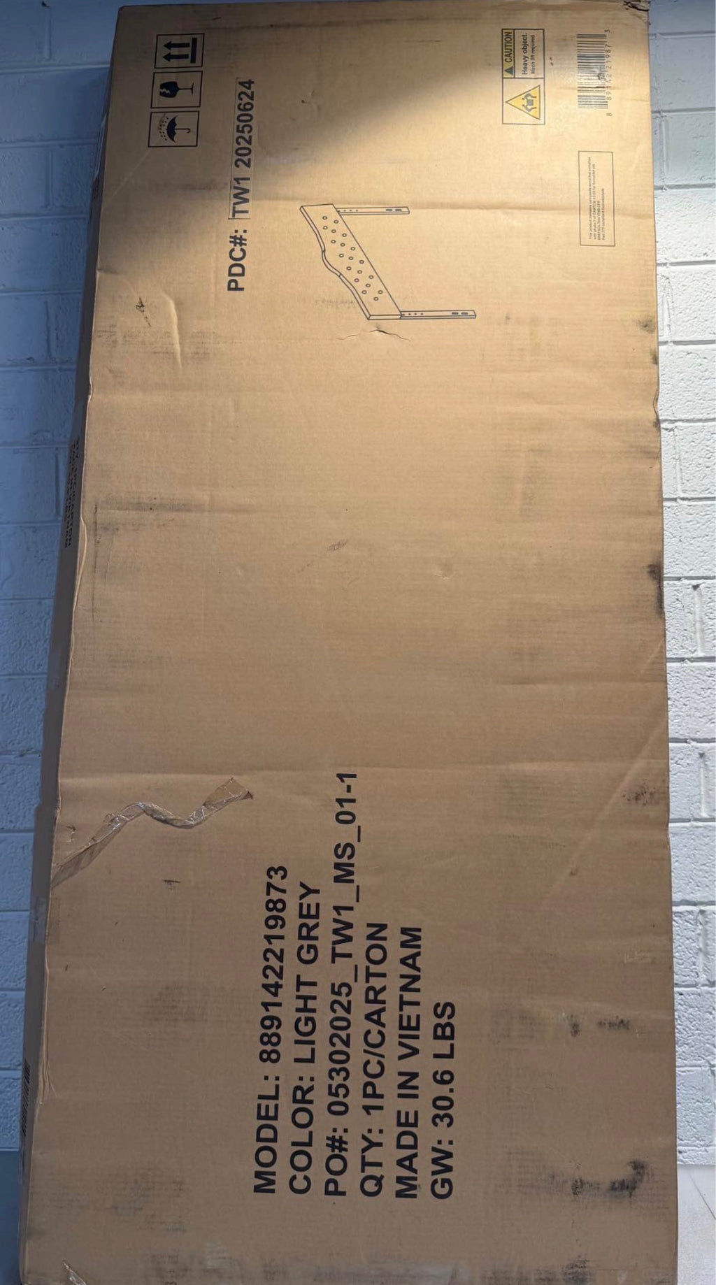 Light Gray Full Size Headboard