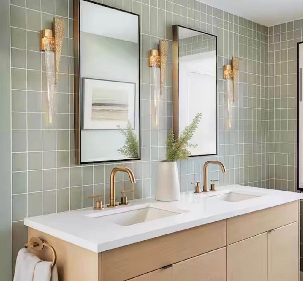 1-Light Gold LED Triangle Wall Sconce