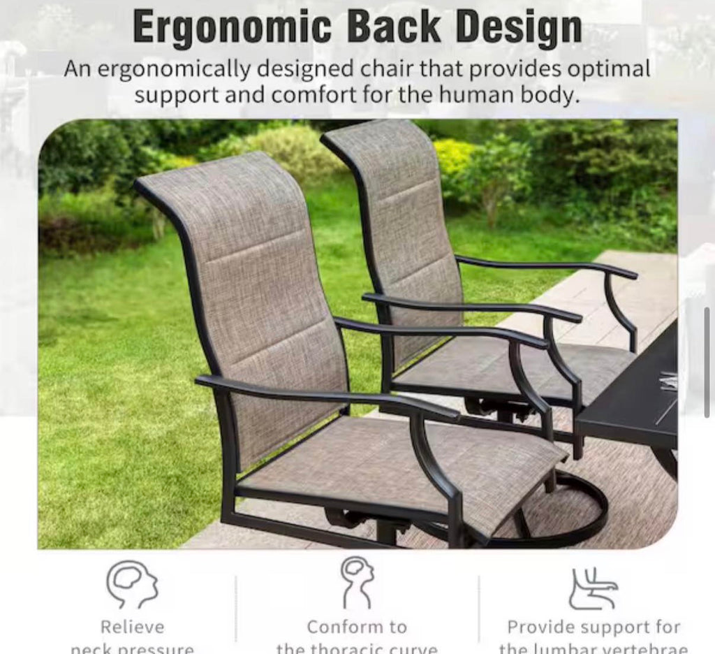 7-Piece Outdoor Patio Dining Set with Swivel Chairs