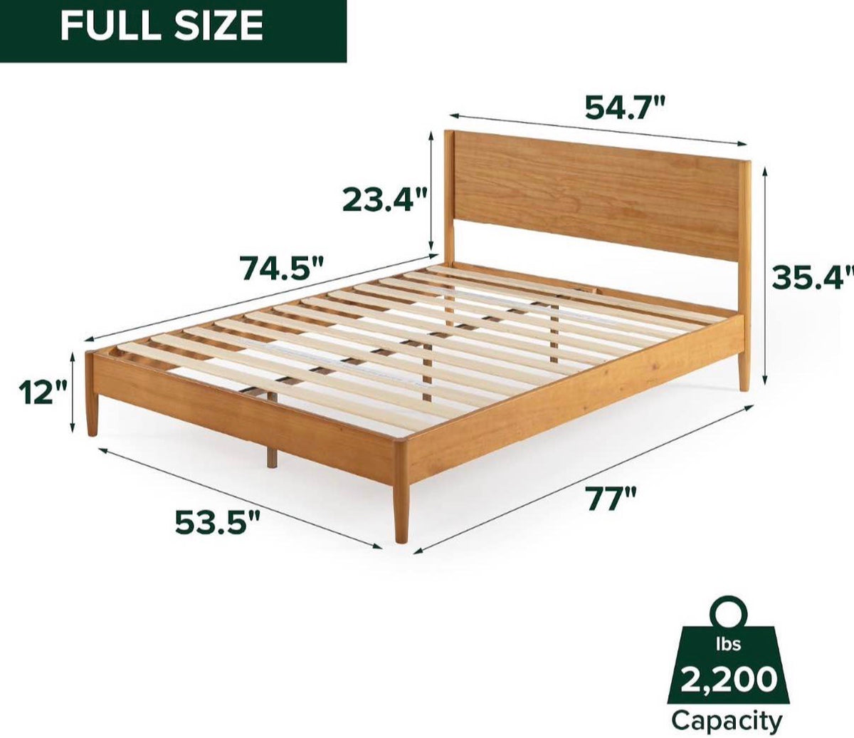 Zinus Allen Mid Century Wood Platform Bed Frame, Full size