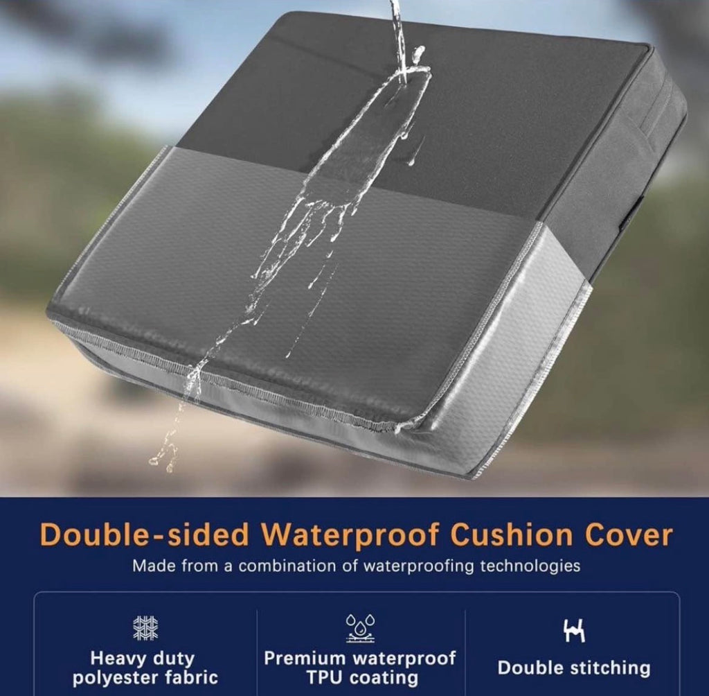 Outdoor Seat Cushion Set 22 x 22 Inch Waterproof