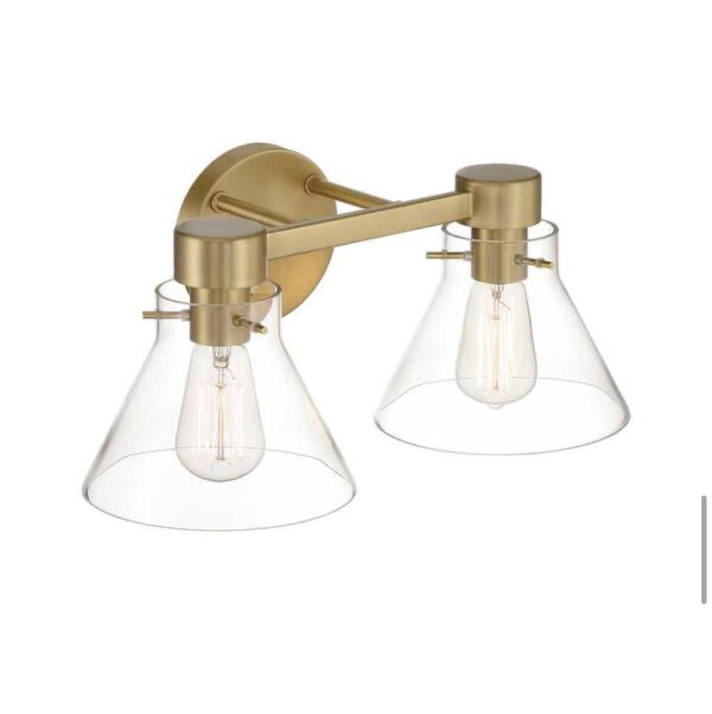 Willow Creek 16.5 in. 2-Light Brushed Gold Contemporary Vanity Light