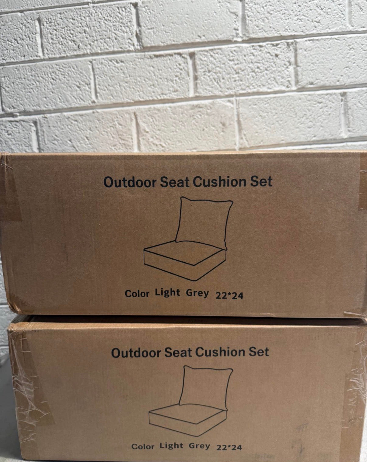 22 in. x 24 in. x 4 in. Square Outdoor Chair Cushion Light Grey