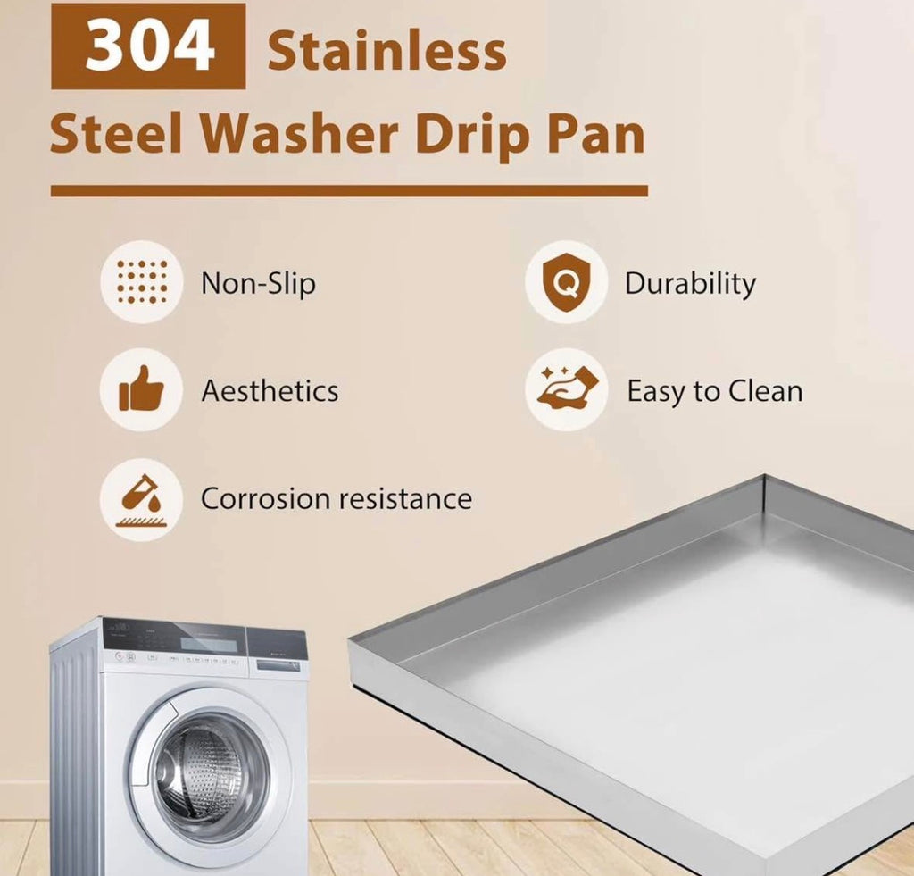 30" x 28"×2.5" Stainless Steel Washing Machine Drip Pan