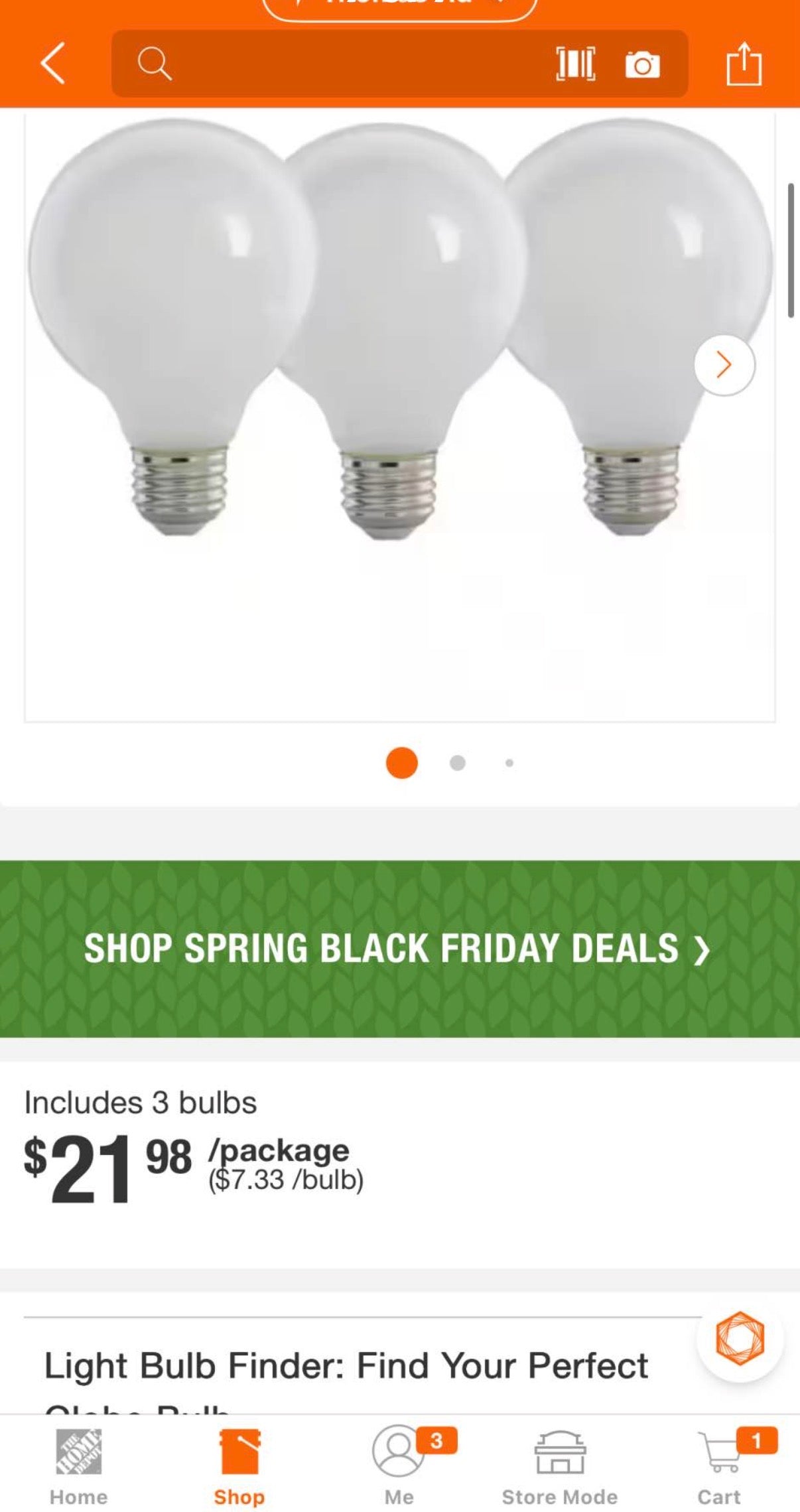 100-Watt G25 Bulb Bright White 3-Pack