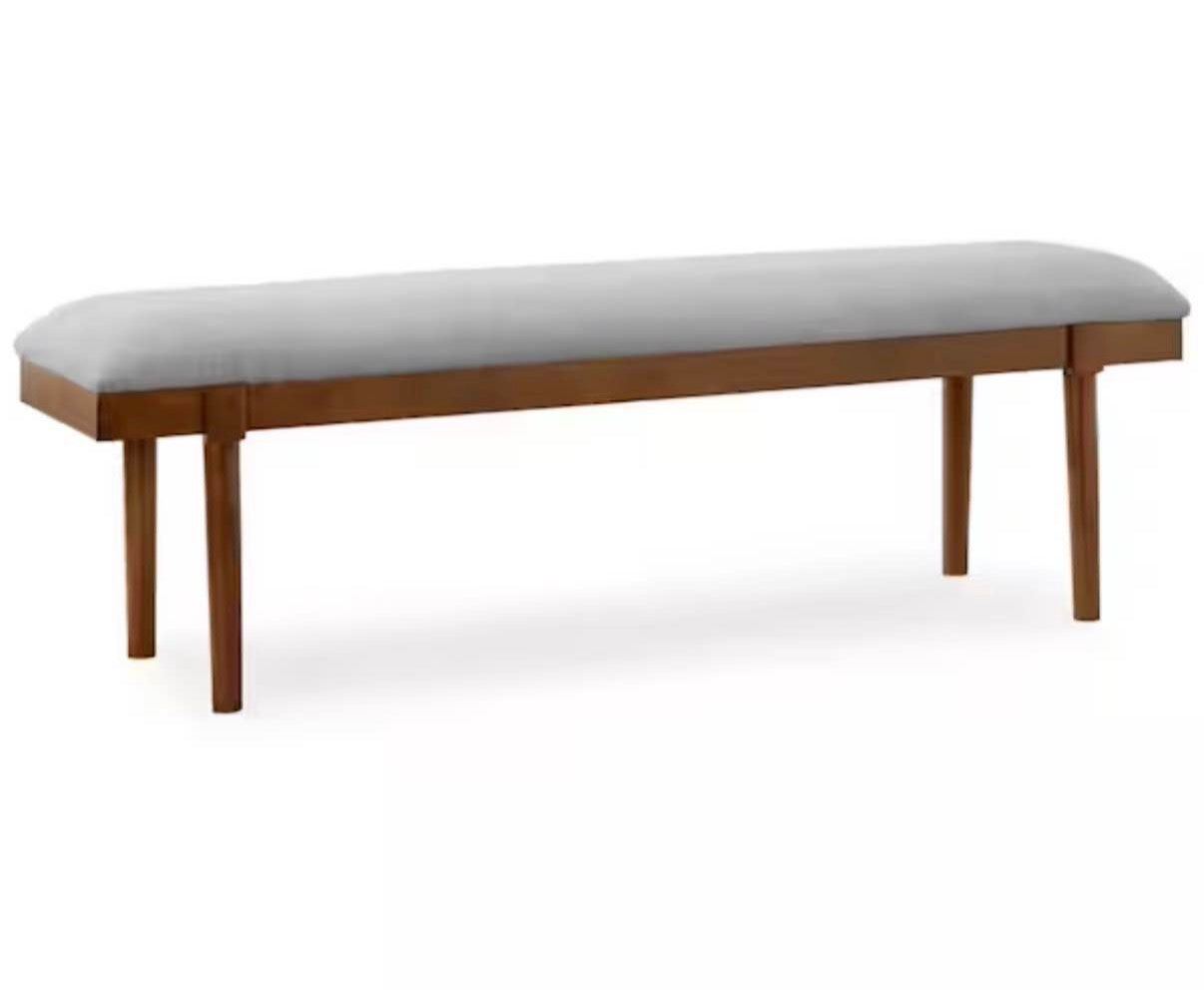 Lyncott Gray/Brown Dining Table Bench Backless