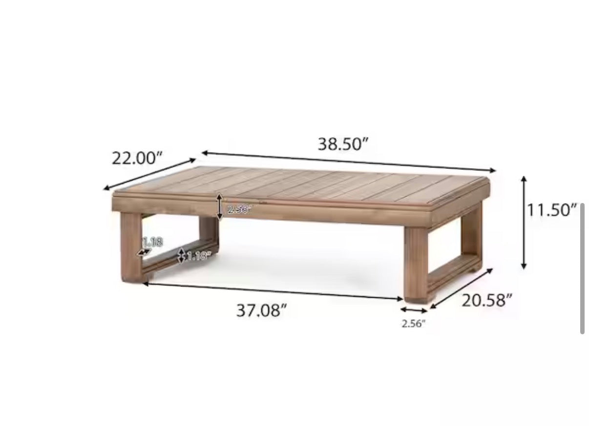 Kashton Brown Wash Outdoor Patio Coffee Table