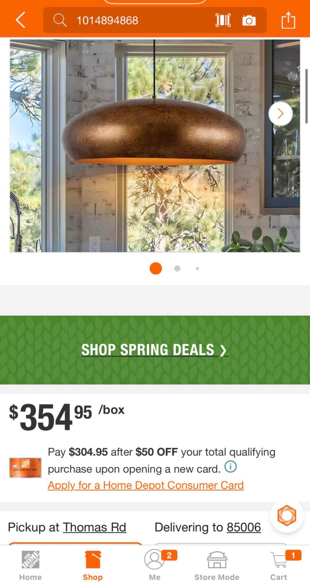 James 26 in. Vintage Copper  Pendant Light