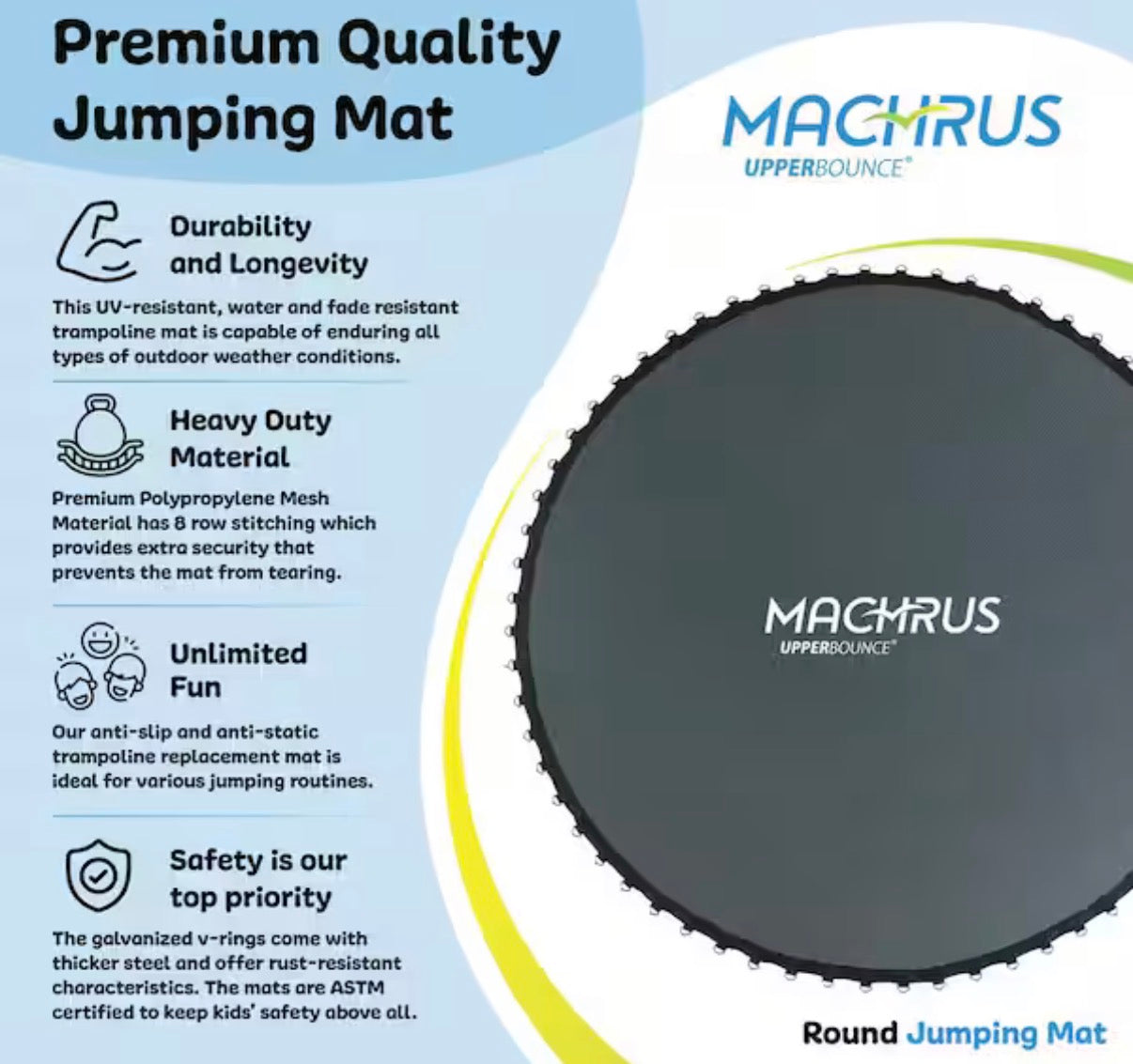 Trampoline Replacement Jumping Mat, Fits for 14 ft