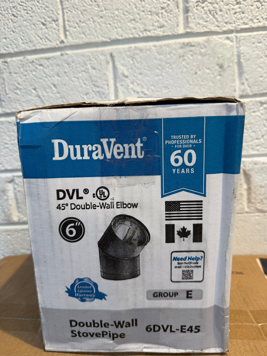 6in. Diameter 45° Double Wall Elbow