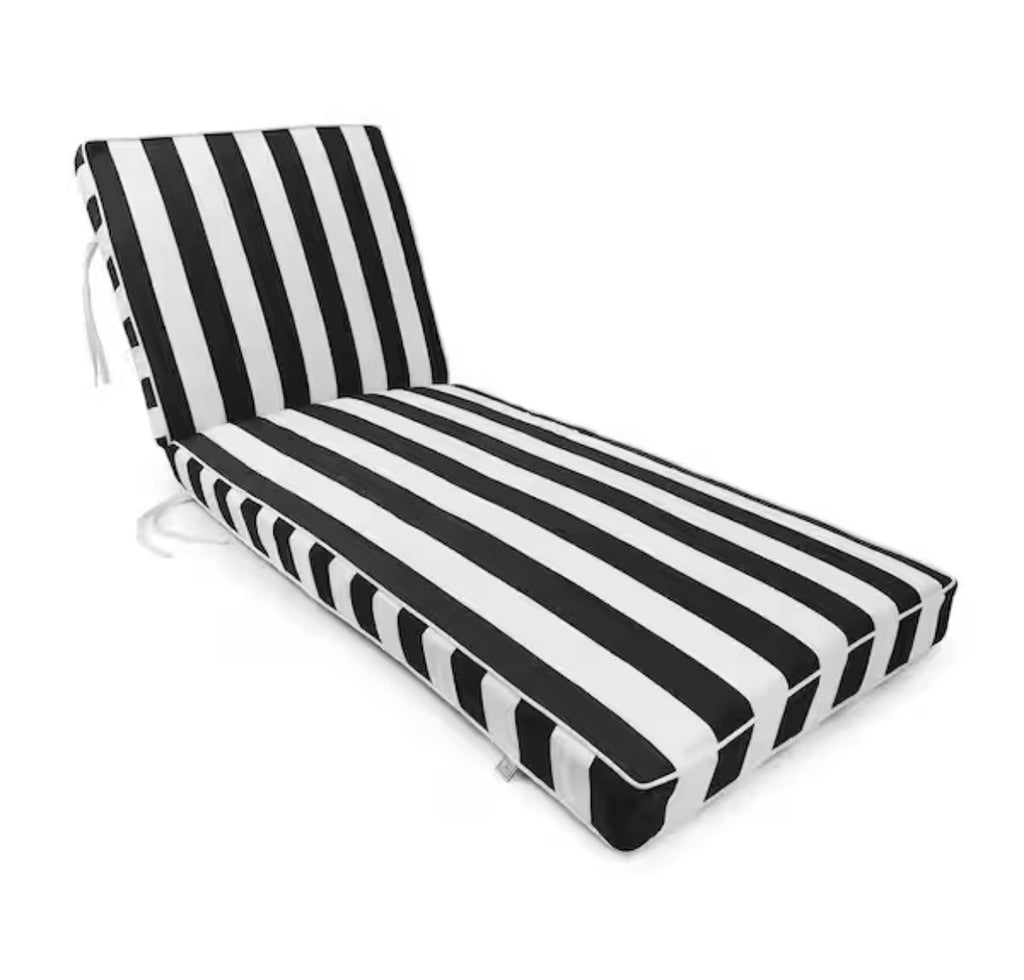 Cabana Stripe Reversible Outdoor Chaise Lounge cushion