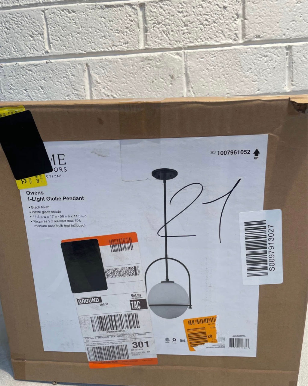 Owens 1-Light Matte Black Pendant Light Fixture