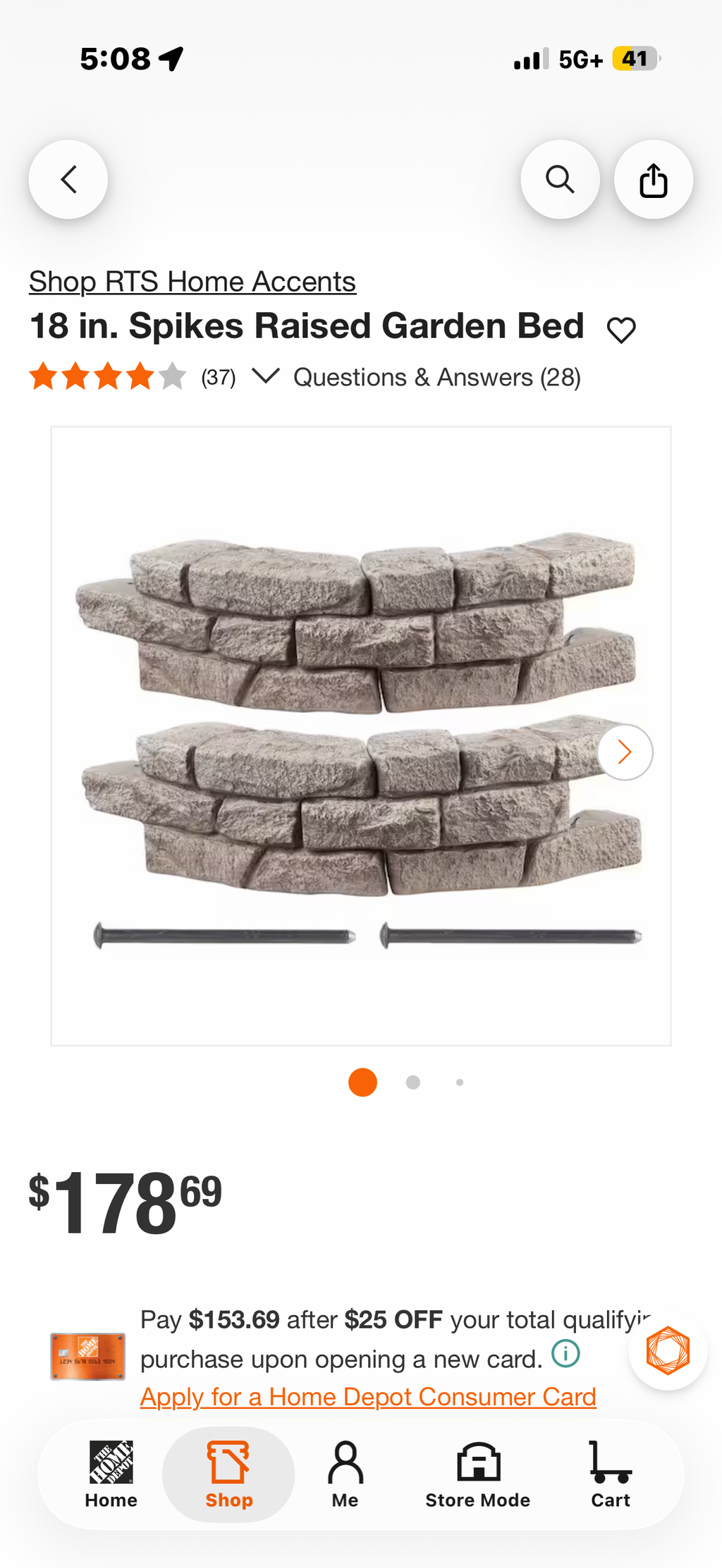 18 in. Spikes Raised Garden Bed