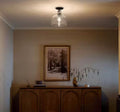Kaelix 10 in. 1-Light Semi Flush with Clear Glass in Black