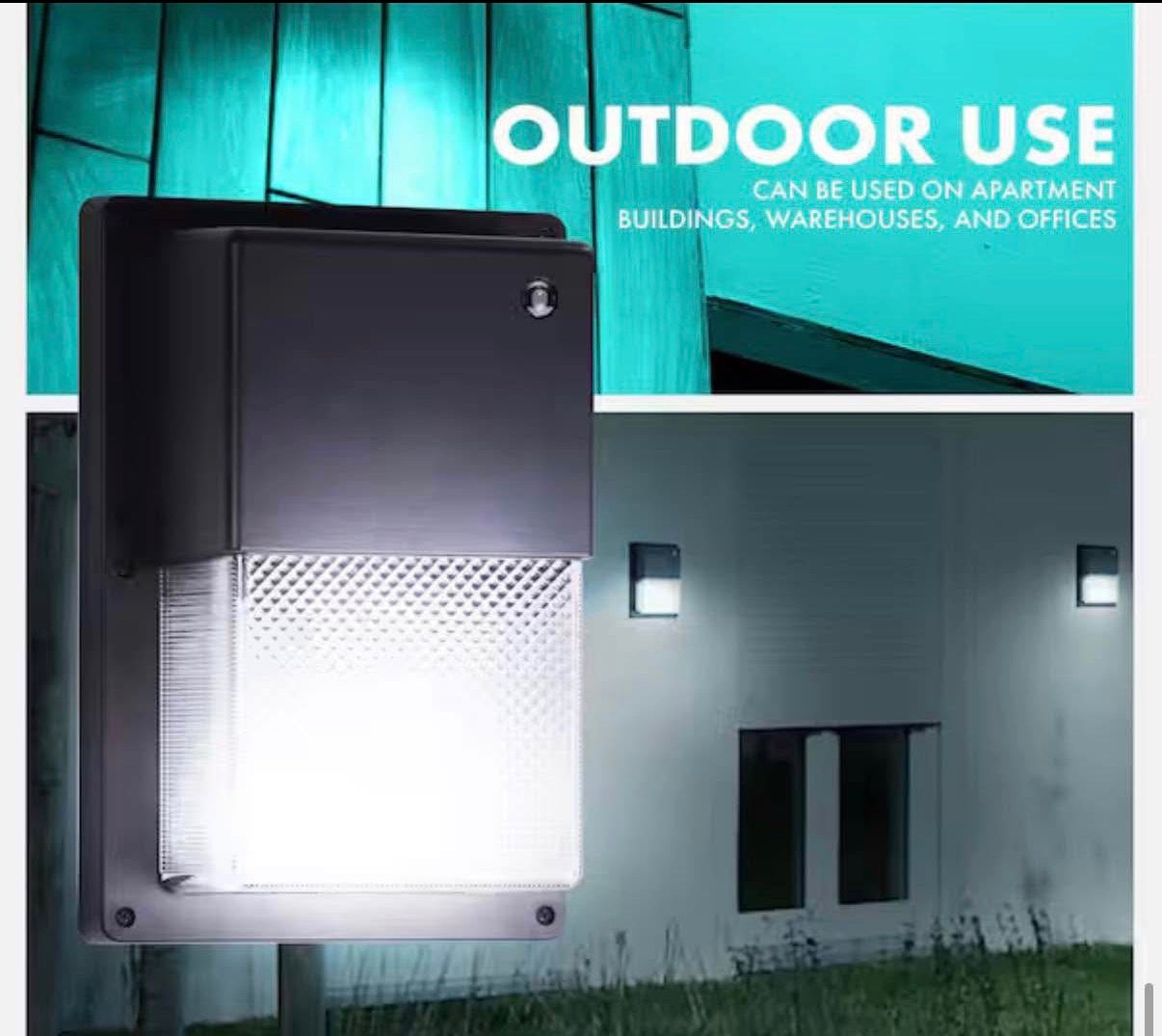 100-Watt Equivalent Integrated LED Black Mini Wall Pack Light