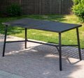 67 in. Black Patio Rectangle Metal Bar Height Outdoor Dining Table
