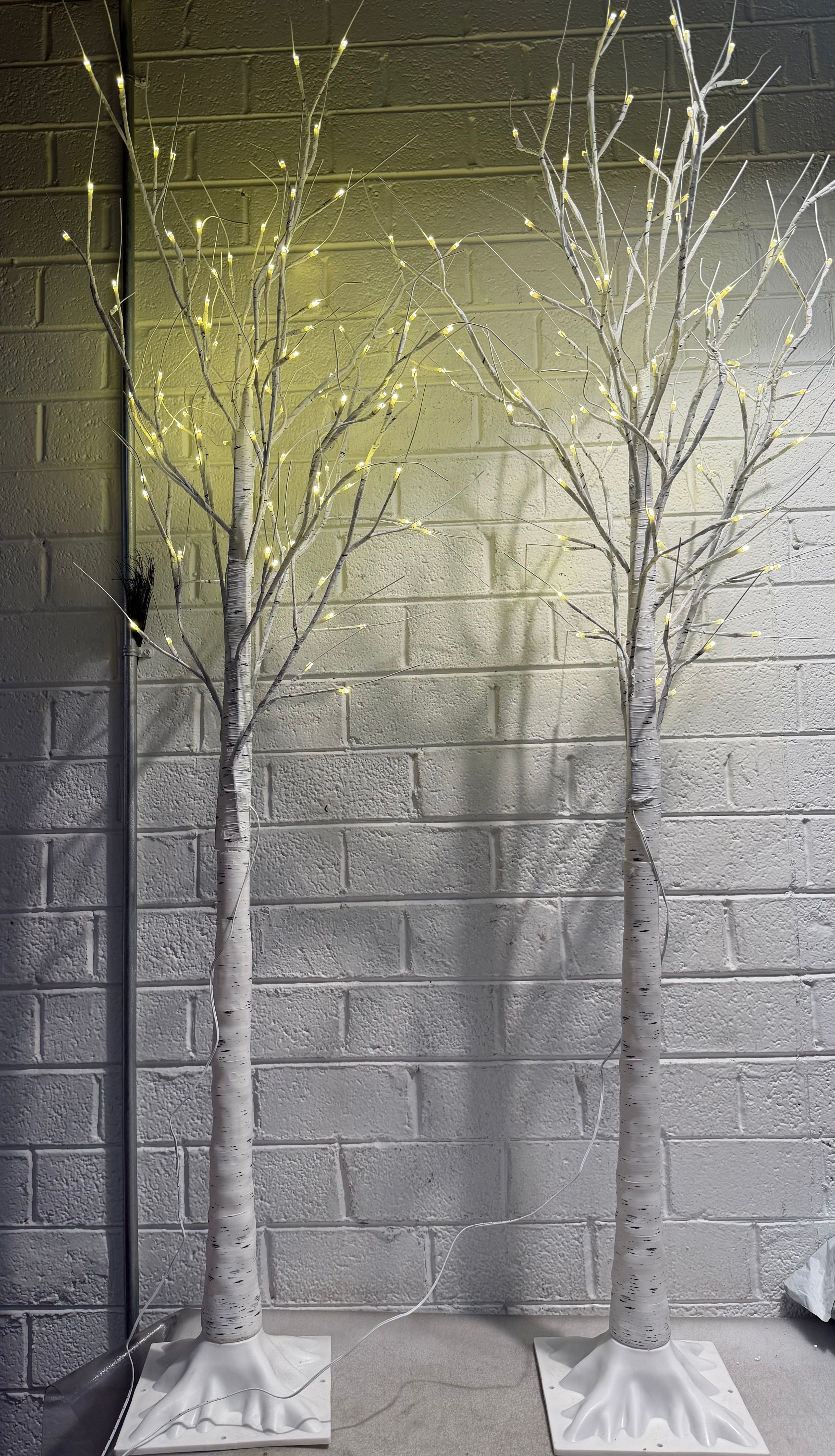 2 Pack 5 Feet Birch Tree with LED Lights