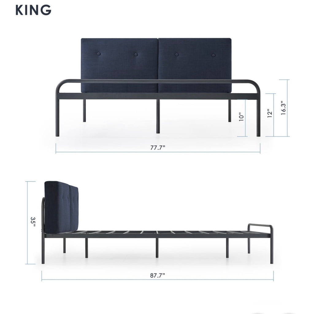 Mellow Maggie King Size Bed frame  with Upholstered Cushion Headboard