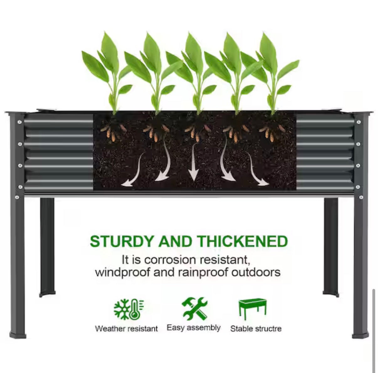 4 ft Raised Metal Garden Bed